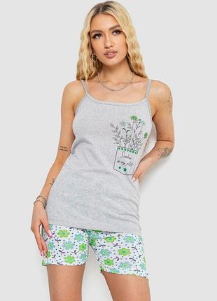 Піжама-двійка з принтом / майка і шорти