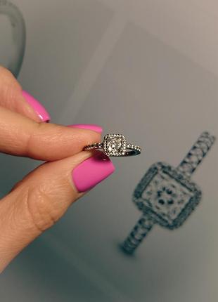 Каблучка pandora сяючий квадрат, оригінал, серебряное кольцо pandora, оригинал4 фото