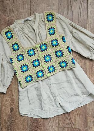 Комплект блуза лляна топ