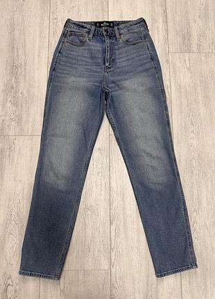 Жіночі блакитні джинси hollister 27 р. прямого крою, ідеальний стан