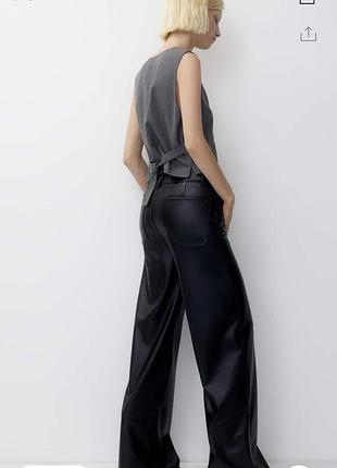 Штани zara брюки шкіряні