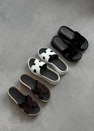 Літні шльопанці з натуральної замші , шкіри