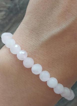 Браслет из натурального розового кварца