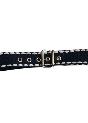 Продам детский ремень универсальный, тёмный с белой строчкой пояс