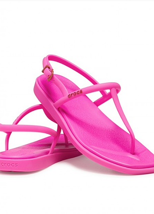 Crocs крокс вьетнамки босоножки сандалии miami thong sandal pink crush