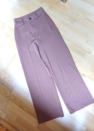 Брюки палаццо коричневые широкие штаны с высокой посадкой