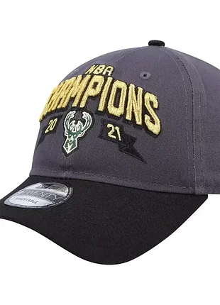 Кепка milwaukee bucks new era champs 9twenty adjustable hat - серая/черная