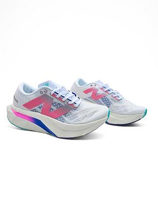 Жіночі кросівки new balance elite v4 сірі (рожеві/синім)