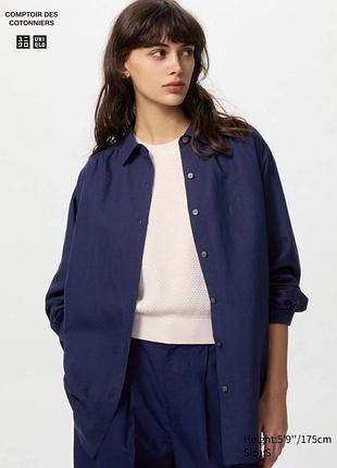 Сорочка uniqlo з лляної суміші оверсайз