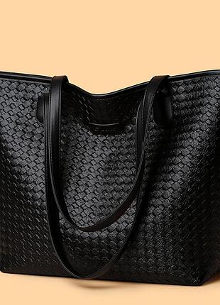 Сумка шопер класична чорна