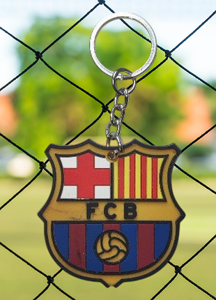 Футбольный, силиконовый брелок fc barcelona