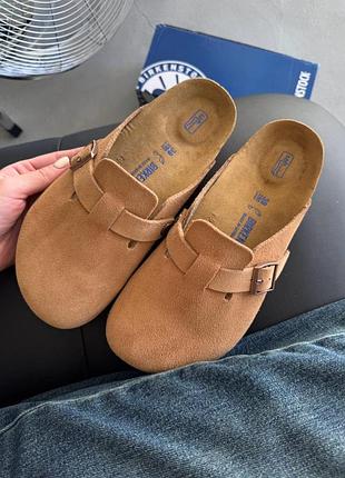 Шлепанцы клоги birkenstock boston coffee