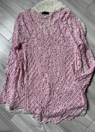 Туніка пляжна накидка на купальник сіточка ажурна сукня