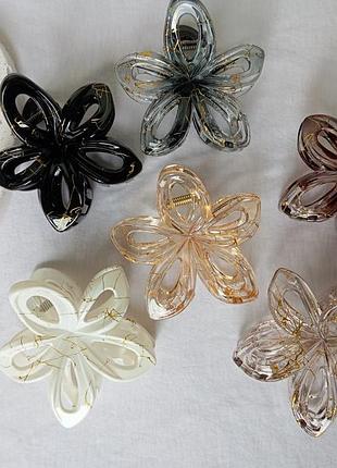 Трендовые летние крабики для волос, гавайки, бабочки, цветочки, большой выбор цветов