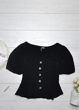 Красива чорна блуза з гудзиками divided by shein H&M.
