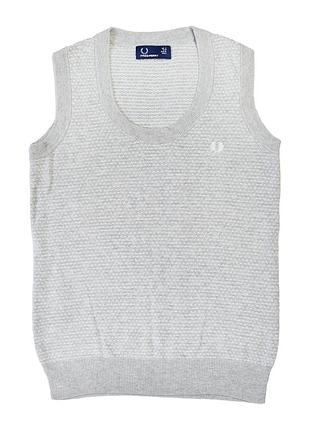 Жіночий в'язаний сірий топ без рукавів fred perry