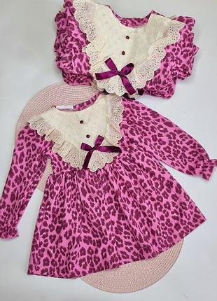 Платье двунитка для девочки лео