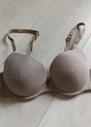 Бюстгальтер бежевый базовый бюст гладкий лиф skinny 36b 80b 75c