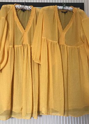 Нова легка прозора сукня жовто-гарячого кольору kappahi