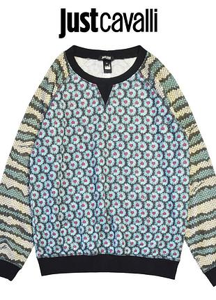 Оригинальный свитшот в цветочный принт с люрексом just cavalli