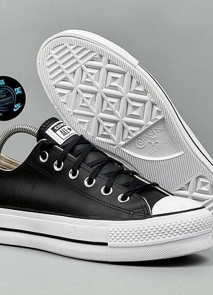 Кеды кроссовки converse platform кожаные конверсы платформа кеди 615