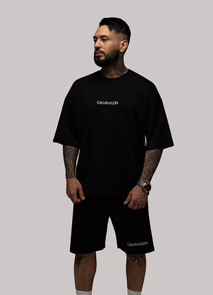 ✔️мужской набор oversize (футболка + шорты) calvin hm0hm00533 klein