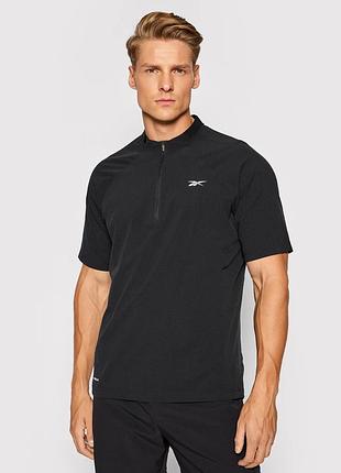 Футболка спортивна довга чоловіча reebok lm zip polo h08977