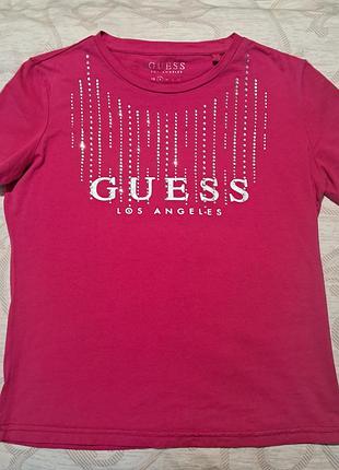 Guess оригинальная розовая летняя футболочка
