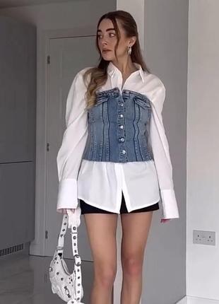 Джинсовий корсет топ zara