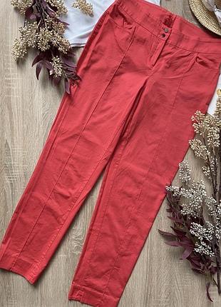 Легенькі хлопкові брюки на літо малинового кольору