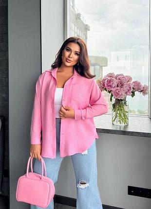 Женская рубашка из льна жатки