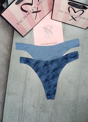 Стрейч-бавовняні трусики-стрінги із високим вирізом. victoria's secret. оригінал 🇺🇸