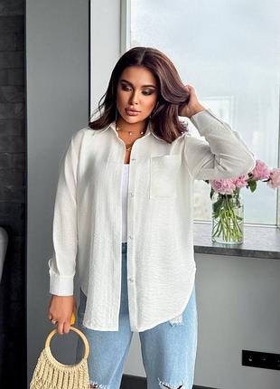 Женская рубашка из льна жатки