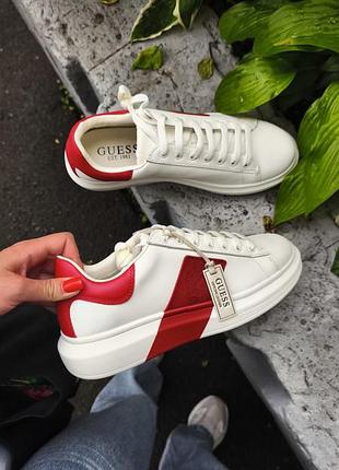 Кеды белые женские мужские на подростка кожаные кроссовки оригинал guess