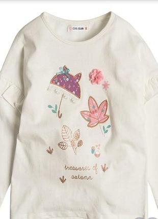 Лонгслів футболка з довгим рукавом з аплікацією 110 см