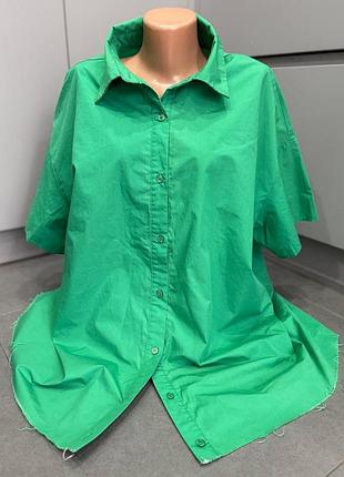 Блуза рубашка зелена батал 54-56 shein