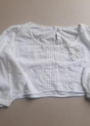 Топ винтажный блуза короткий кроп кружево белый объемный рукав  хлопок ретро старинный