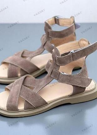 36-41 рр босоніжки - гладіатори натуральна замша/шкіра чорний, коричневий, білий