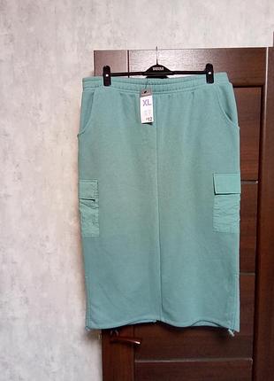 Брендовая новая флисовая юбка-карго р.18.