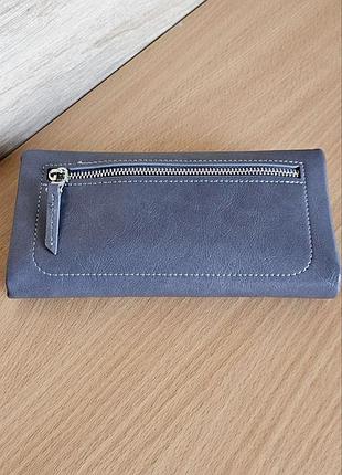 Кошелек - портмоне женский серого цвета на кнопке