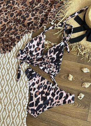 Леопардовий купальник роздільний