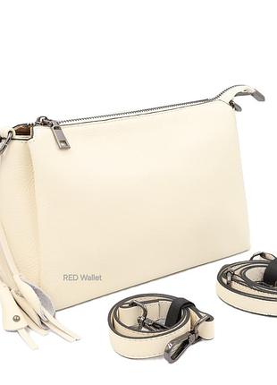 Сумка жіноча шкіряна leather 3660 white milk