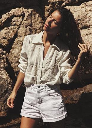 Zara massimo dutti сорочка блузка з вишивкою