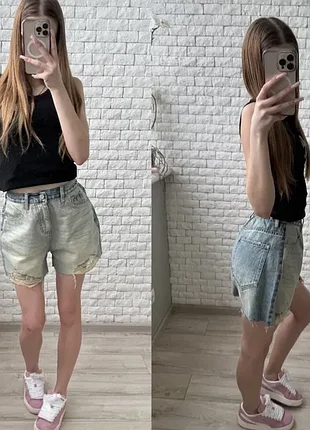 Женские джинсовые шорты с рванками