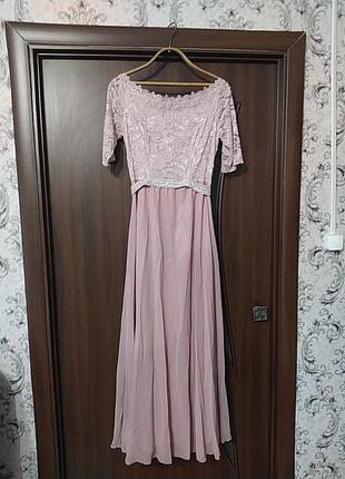 Плаття максі рожевого кольору вечірнє,випускне