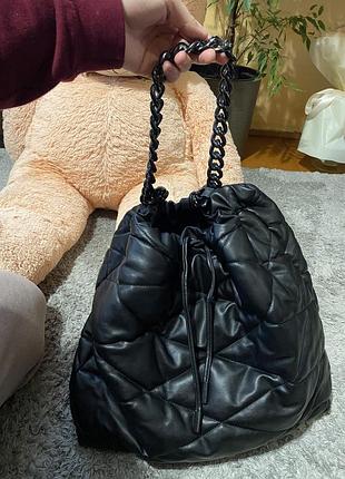 Сумка чорна дута від topshop,в містка , стан ідеальний