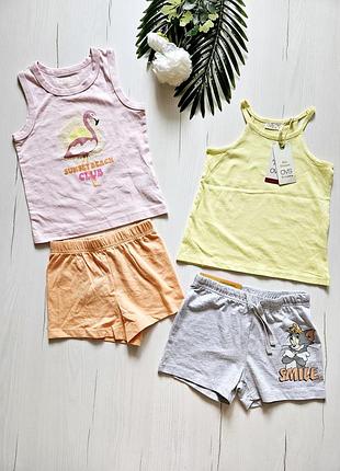 Костюм летний детский 110см, 4-5роков, ovs, cool club, комплект для девочки, майка+шорты