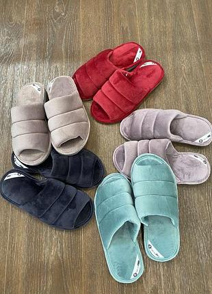 Комнатные тапочки женские, велюр, в разных цветах и размерах