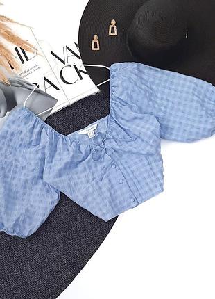 Топ на гудзиках з об'ємними рукавами primark