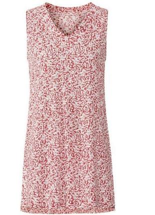 Легкая удлиненная майка туника в цветочки большого размера